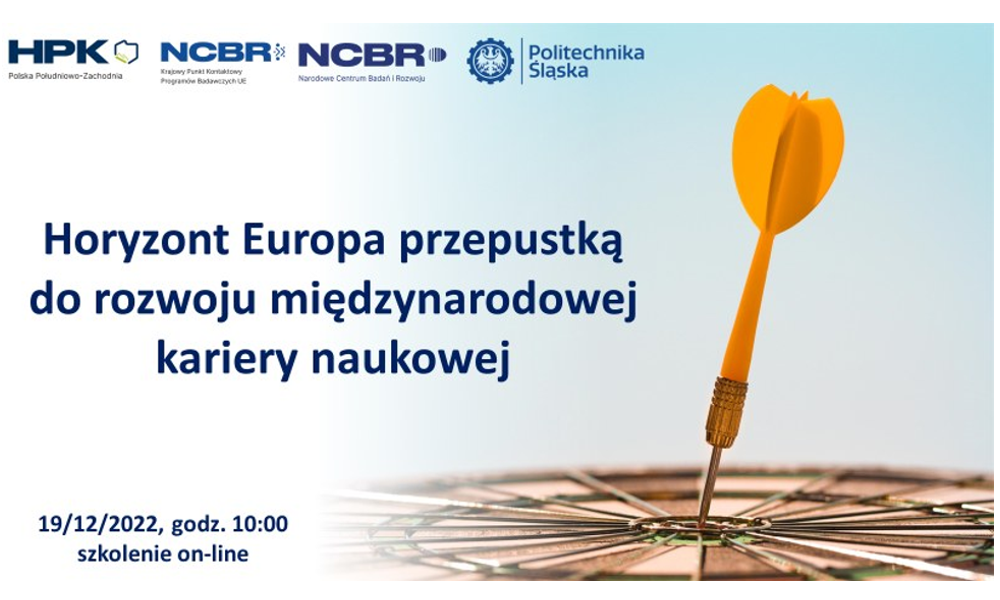 19.12.2022 bezpłatne szkolenie on-line Horyzont Europa przepustką do rozwoju międzynarodowej kariery naukowej