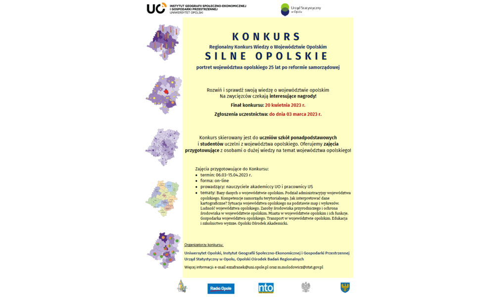Zaproszenie na Konkurs - "SILNE OPOLSKIE" - portret województwa opolskiego 25 lat po reformie samorządowej