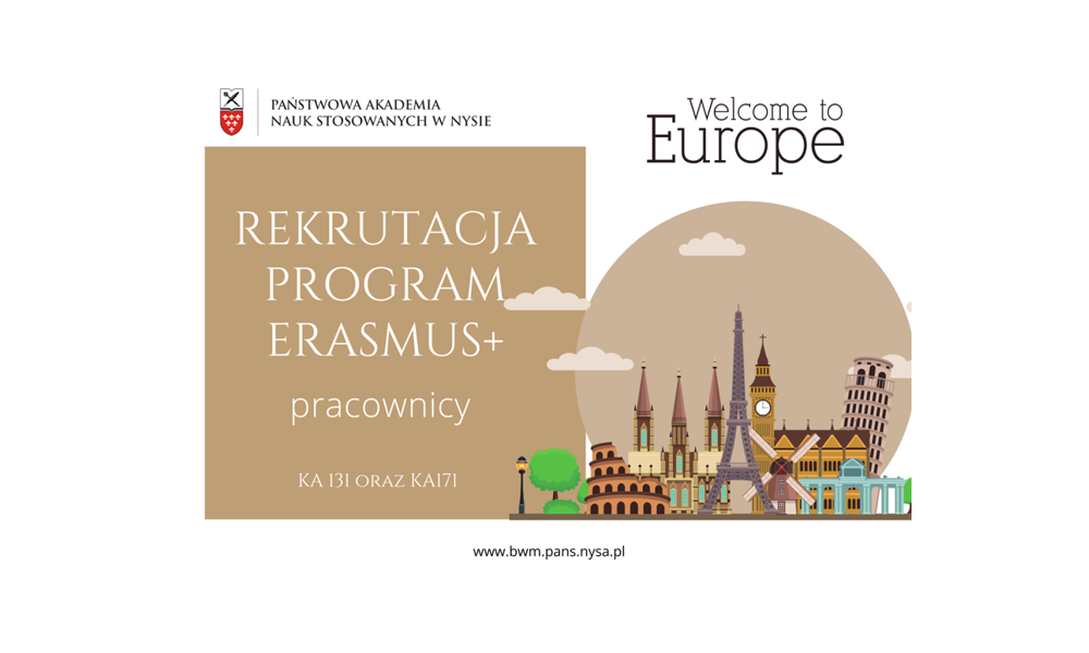 Rekrutacja pracowników ERASMUS+ KA-131 oraz KA-171.  Termin 30.03.2023r.
