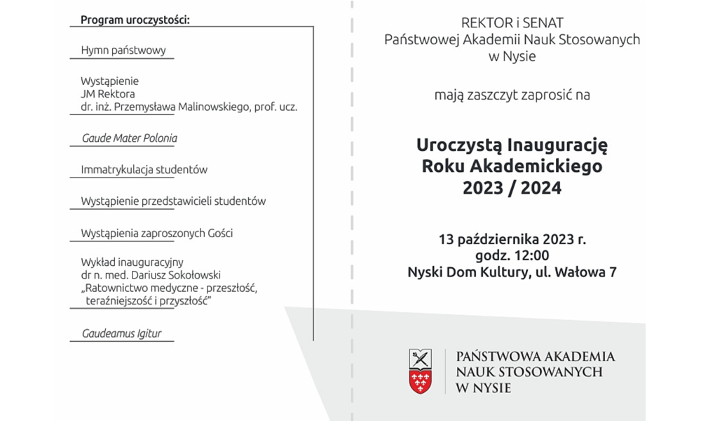 Uroczysta Inauguracja Roku Akademickiego