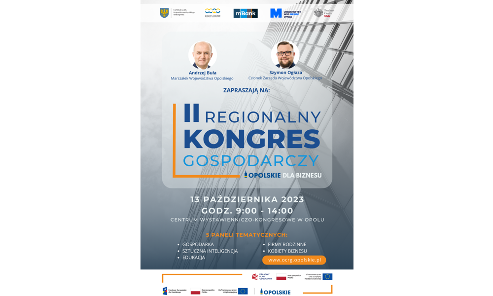 II Regionalny Kongres Gospodarczy „Opolskie dla biznesu”