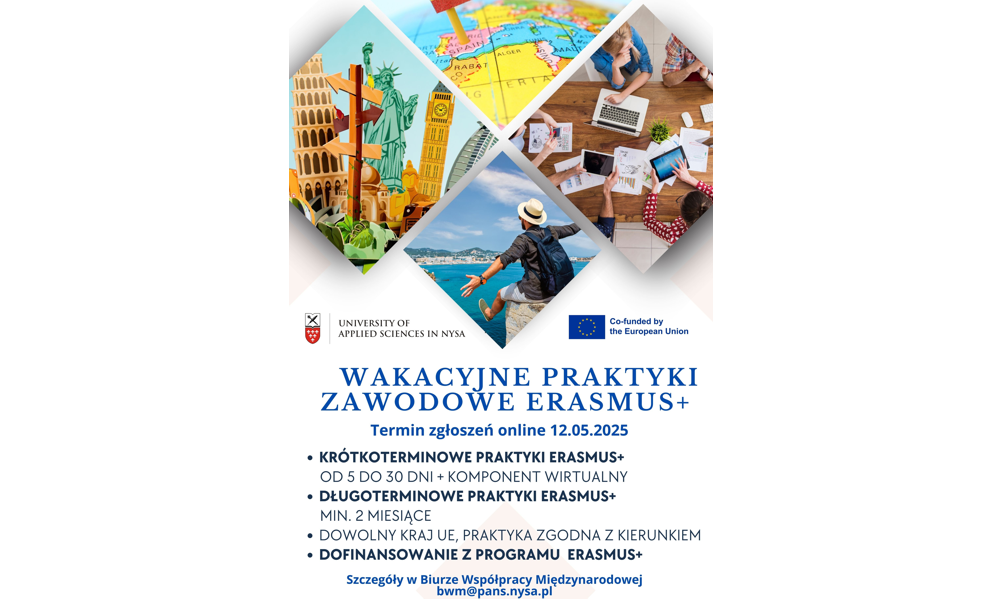 Rekrutacja otwarta! Praktyki zawodowe za granicą z programem Erasmus+ Termin zgłoszeń 12.05.2025