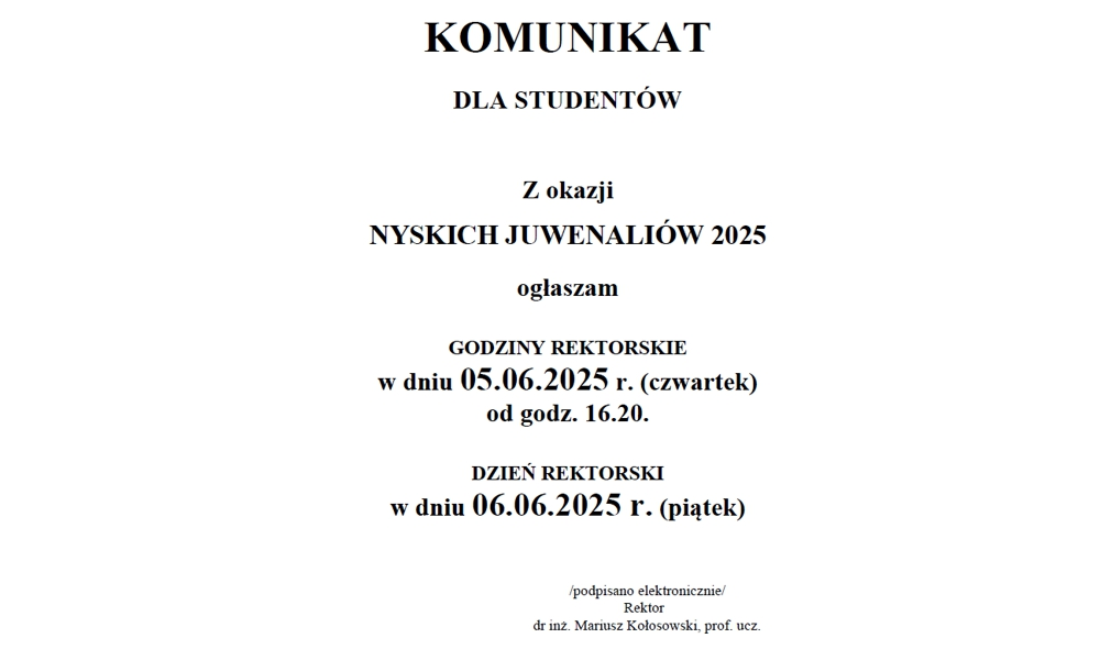 Godziny Rektorskie