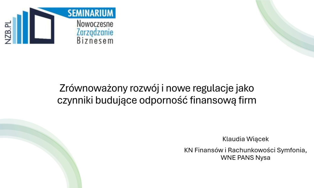 Studentka WNE z sukcesem na seminarium naukowym