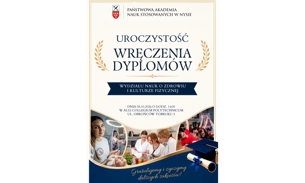 Uroczystość wręczenia dyplomów absolwentom Wydziału Nauk o Zdrowiu i Kulturze Fizycznej