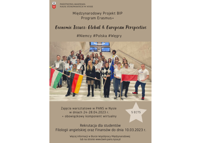 Projekt BIP „Economic Issues: Global & European Perspective” dla studentów Filologii angielskiej i Finansów