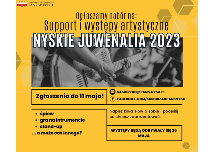 Support i występy artystyczne NYSKIE JUWENALIA 2023