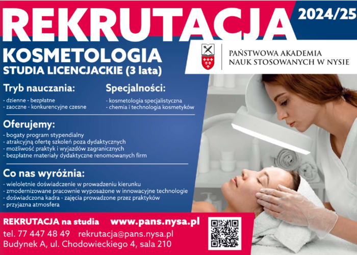 Zostań kosmetologiem z Państwową Akademią Nauk Stosowanych w Nysie!