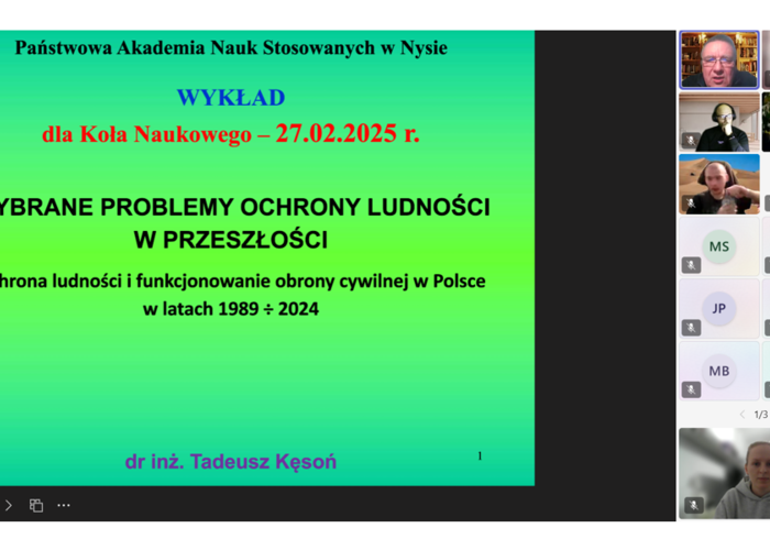 Wykład dr. inż. Tadeusza Kęsonia dla SKN 'Cognitio Scientiae'