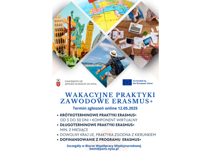 Rekrutacja otwarta! Praktyki zawodowe za granicą z programem Erasmus+ Termin zgłoszeń 12.05.2025