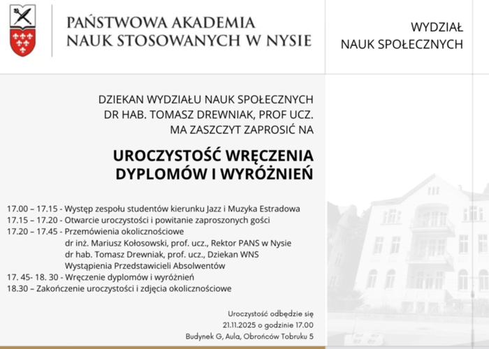 Zaproszenie na Święto Wydziału Nauk Społecznych