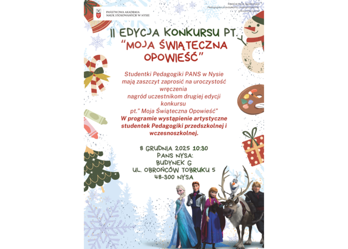 II EDYCJA KONKURSU PT. „MOJA ŚWIĄTECZNA OPOWIEŚĆ”