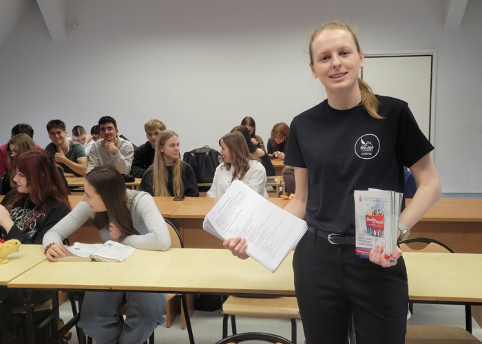 Szósta wizyta członków SKN „Cognitio Scientiae” w Liceum Ogólnokształcącym im. Władysława Jagiełły w Ząbkowicach Śląskich